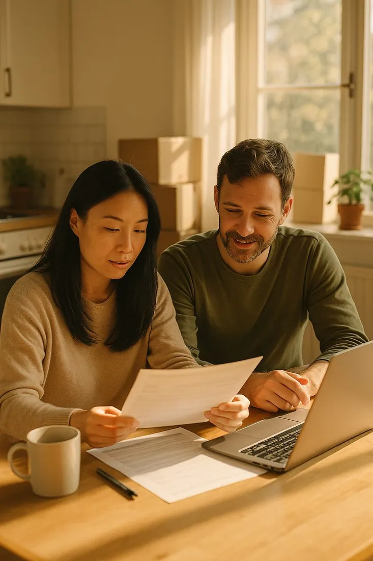 A cross-border couple reviewing their returns